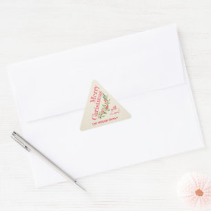 Sticker Triangulaire Berries et Greenery on Ivory Christmas Holiday