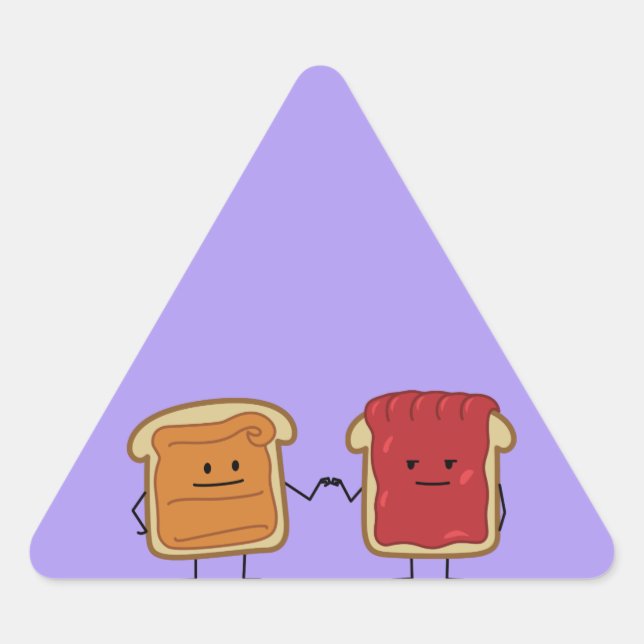Sticker Triangulaire Beurre d'arachide et Jelly Fist Bump amis toast (Devant)