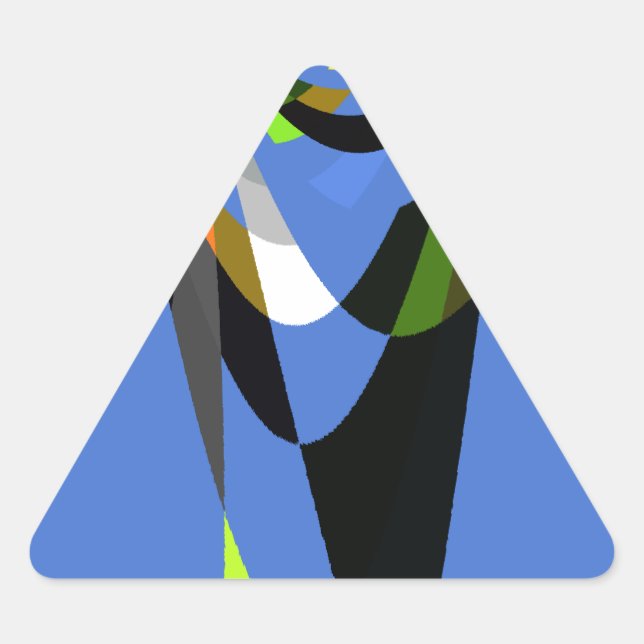 Sticker Triangulaire Bleu Africain Tribal Motif Motif Art Imprimer (Devant)