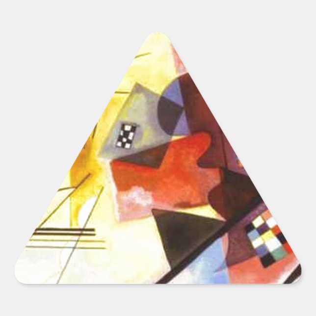 Sticker Triangulaire Bleu rouge jaune Kandinsky peinture Abstraite (Devant)