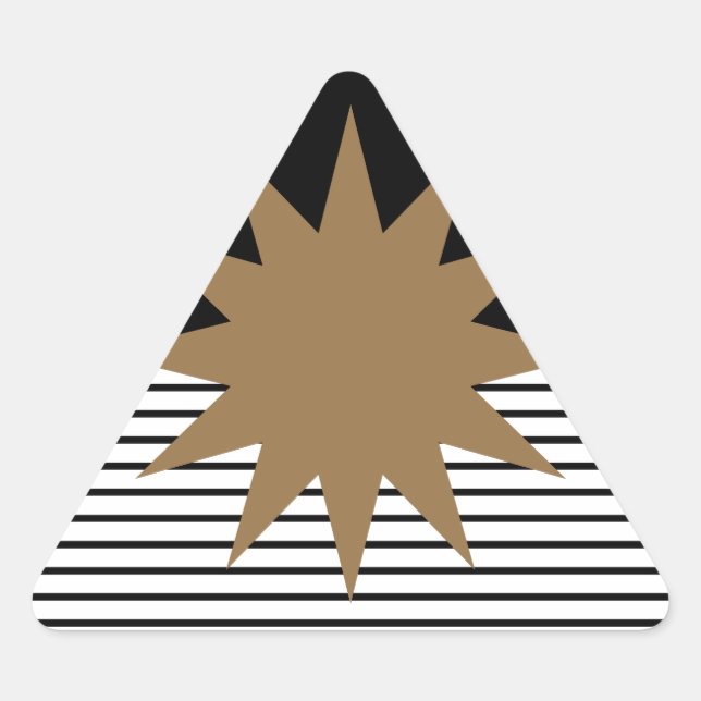 Sticker Triangulaire Blocage noir blanc et soleil Brown (Devant)