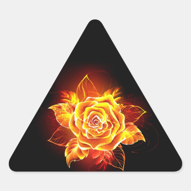 Sticker Triangulaire Blooming Fire Rose (Devant)