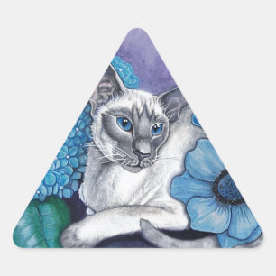 Sticker Triangulaire Blue Point Siamese Chat