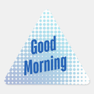 Sticker Triangulaire Bonjour Blue Dots