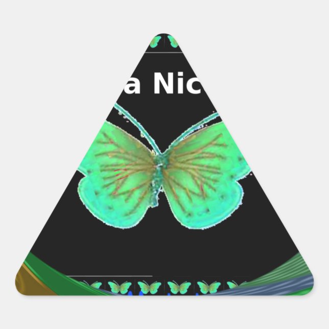 Sticker Triangulaire Bonne journée et meilleure nuit papillon.png (Devant)