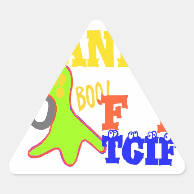 Sticker Triangulaire Boo d'or ! Fille TGIF Merci Dieu Son Vendredi Haku (Devant)