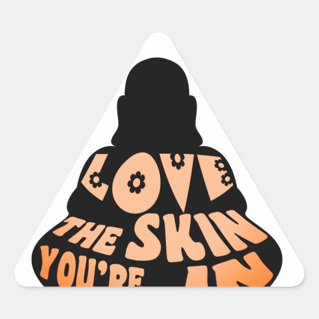 Sticker Triangulaire Bouddha Love Orange (Devant)