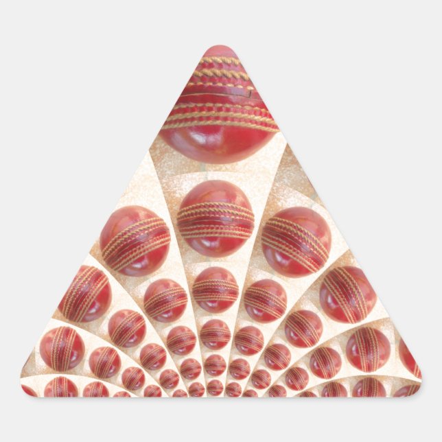 Sticker Triangulaire Boules de cricket rythmées par boules de cuir : ta (Devant)