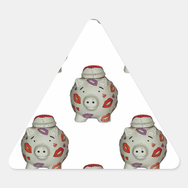 Sticker Triangulaire Bouton à lèvres adorable (Devant)