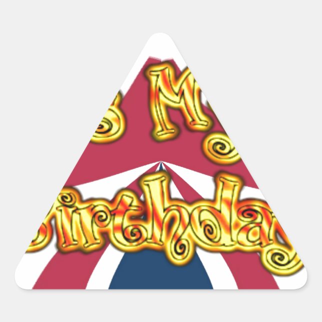Sticker Triangulaire British Birday Gifts Art Print (Devant)