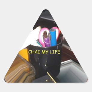 Sticker Triangulaire Bureau de la Mug de thé à vie morte Abstraite Art