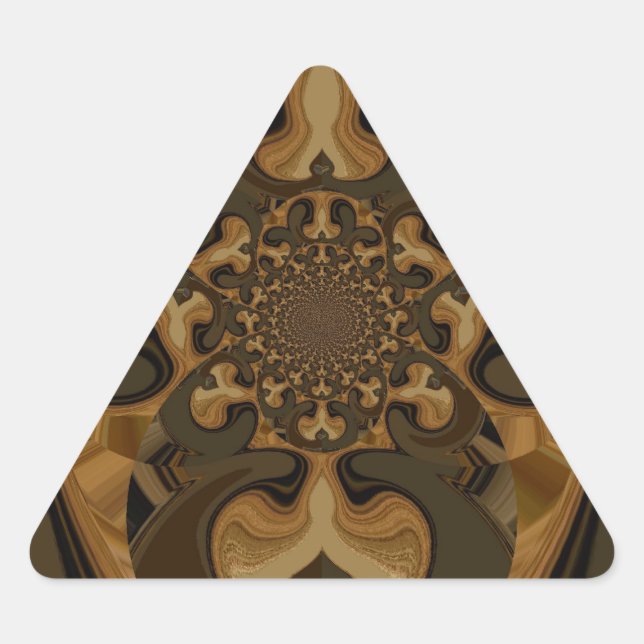 Sticker Triangulaire Café Brown Flux Kaleidoscope Art Imprimer (Devant)