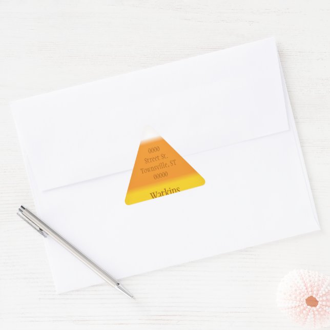 Sticker Triangulaire Candy Corn Adresse de retour Enveloppe Sceau (Enveloppe)