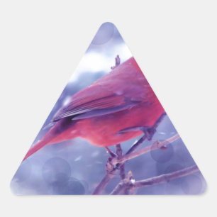 Sticker Triangulaire Cardinal rouge au Blizzard