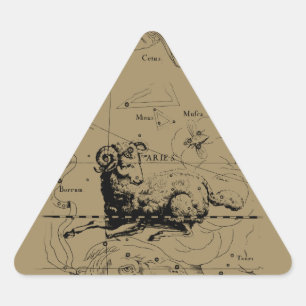 Sticker Triangulaire Carte Constellation Aries Hevelius 1690