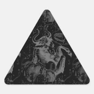 Sticker Triangulaire Carte de constellation de Taureau Hevelius 1690