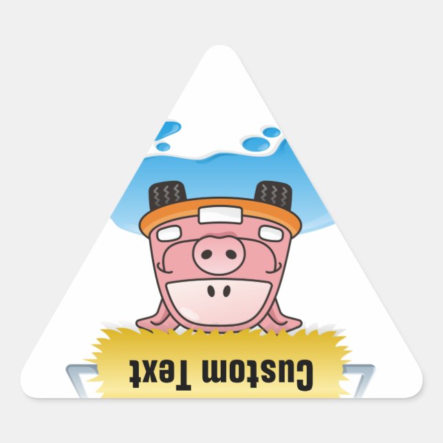 Sticker Triangulaire Carwash Pig (Devant)