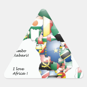 Sticker Triangulaire Célébration de l'Afrique dans le design des drapea