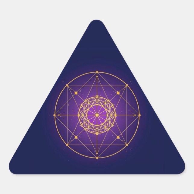 Sticker Triangulaire Celestial Sacred Mandala – Mystic Geometry (Devant)