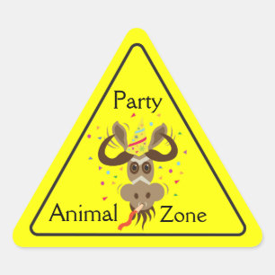 Sticker Triangulaire Certains Gnu Stuff_Partier Gnu_Party Zone Animal