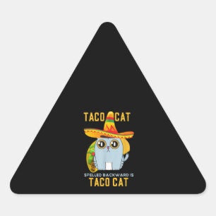 Sticker Triangulaire Chat Taco Drôle Éclaté À L'Arrière Du Tacocat Mexi