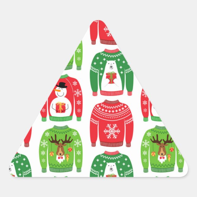 Sticker Triangulaire Chauffage Xmas moche Ours polaire Snowman Rudolf R (Devant)