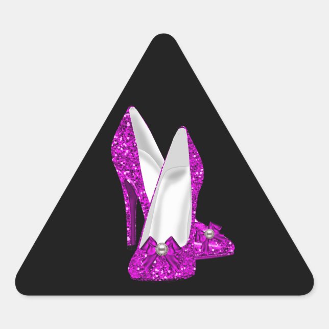 Sticker Triangulaire Chaussures haute talon Stileto Parties scintillant (Devant)