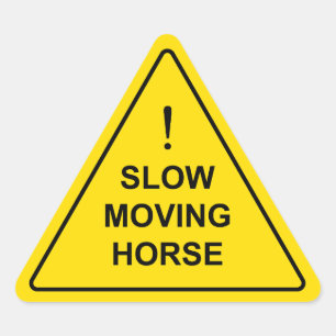 Sticker Triangulaire *Cheval à mouvement lent" Symbole d'avertissement