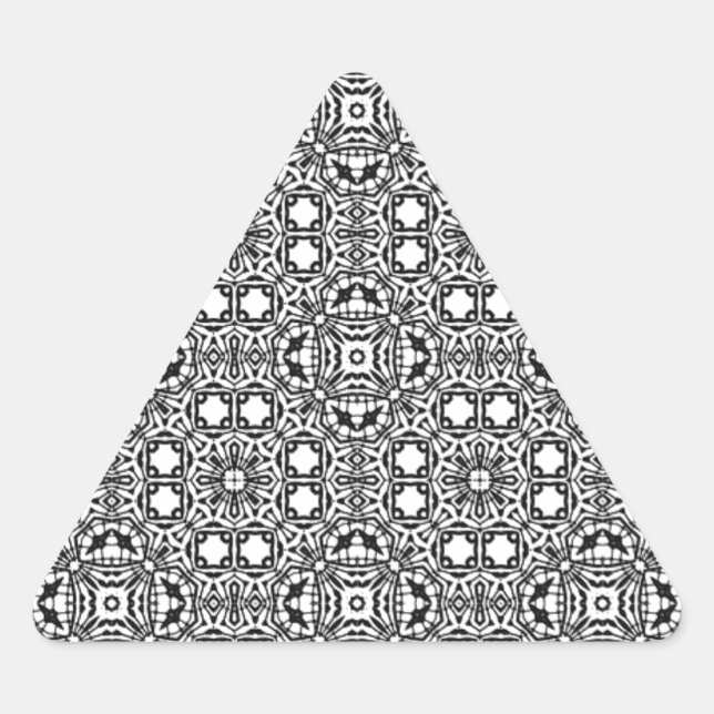 Sticker Triangulaire Chic noir blanc orné motif accessoires tendance (Devant)