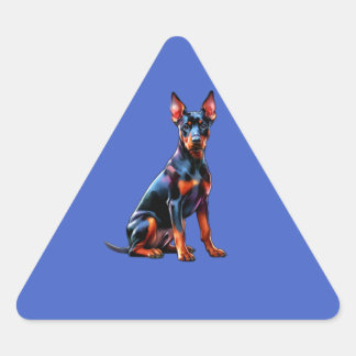 Sticker Triangulaire Chien allemand Pinscher