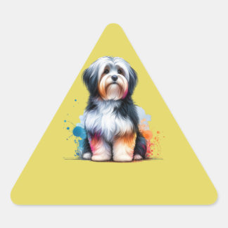 Sticker Triangulaire Chien Havanais