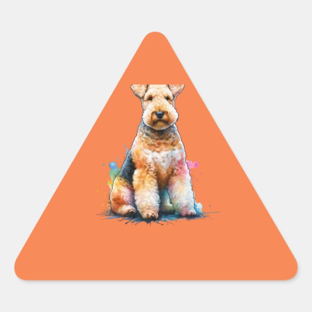 Sticker Triangulaire Chien Lakeland Terrier (Devant)