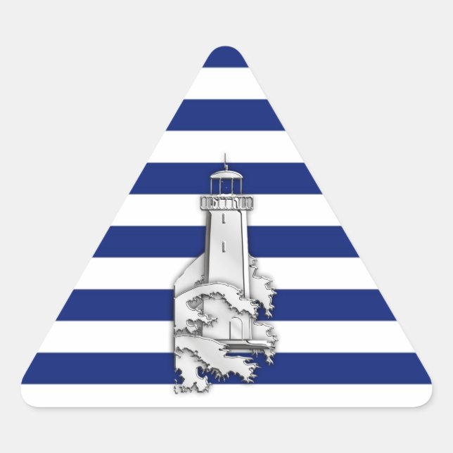 Sticker Triangulaire Chrome comme phare sur les rayures nautiques (Devant)