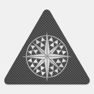 Sticker Triangulaire Chrome étoile nautique sur fibre de carbone
