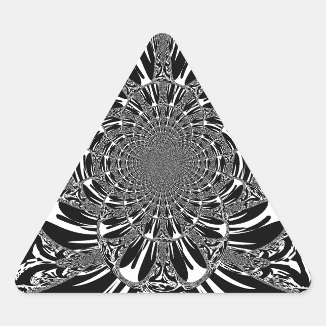 Sticker Triangulaire Circulaire Zebra Kaleidoscope Art (Devant)