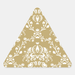 Sticker Triangulaire Cocoa and Cream Damask