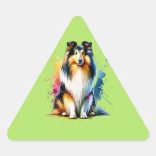 Sticker Triangulaire Collie Dog