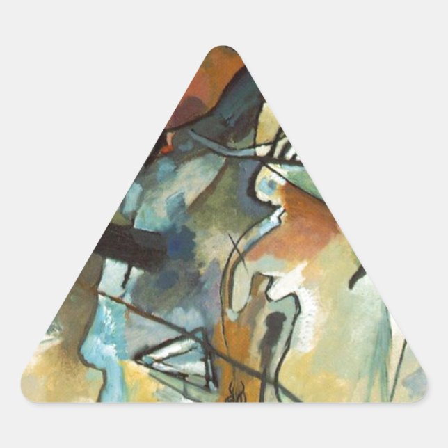 Sticker Triangulaire Composition Kandinsky V Peinture Abstraite (Devant)