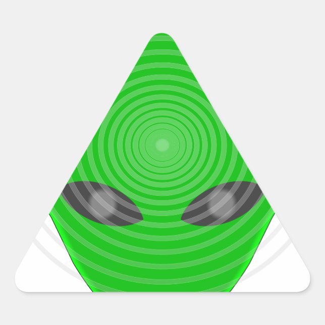 Sticker Triangulaire Contrôle mental de la tête de l'Alien (Devant)