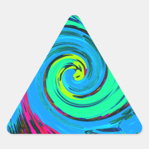 Sticker Triangulaire Cool I Love Hawaii : Floral Pop Art motif Design