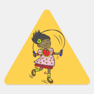 Sticker Triangulaire Corde de saut de fille