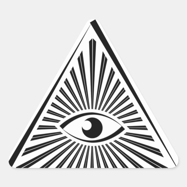 Sticker Triangulaire Couleur personnalisée Mystère oeil espionnage Pyra (Devant)