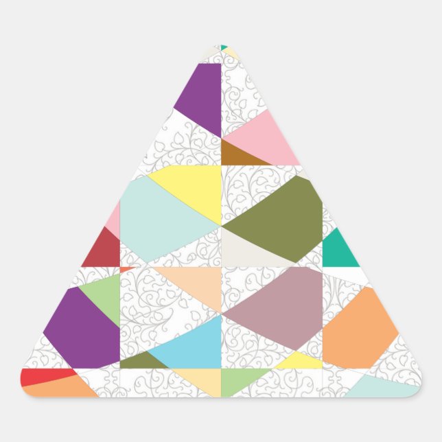 Sticker Triangulaire Couleurs Abstraites Damask (Devant)