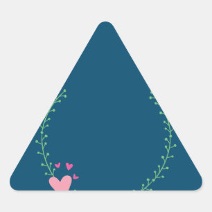 Sticker Triangulaire couronne-laurier-couronne-mariage