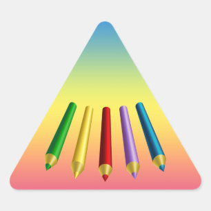 Sticker Triangulaire Crayons de couleur