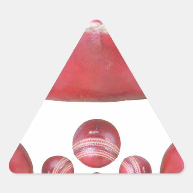 Sticker Triangulaire Crimson Spin - Une Belle Balle Rouge De Cricket Ar (Devant)