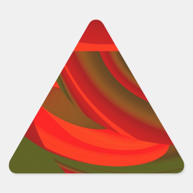 Sticker Triangulaire Cubiste rouge et vert Abstrait (Devant)
