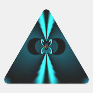 Sticker Triangulaire Cyan et Black Abstrait Art Print
