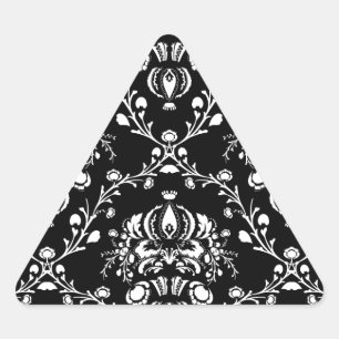 Sticker Triangulaire Damas noir et blanc