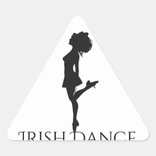 Sticker Triangulaire Danseur irlandais hard Shoe noir et blanc danse